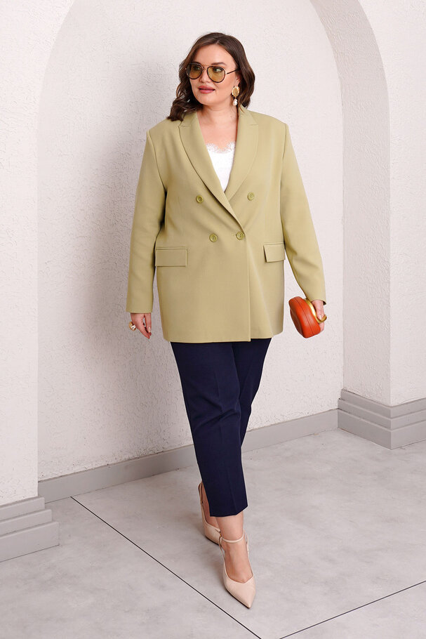 LINED DOUBLE-BREASTED BLAZER JACKET