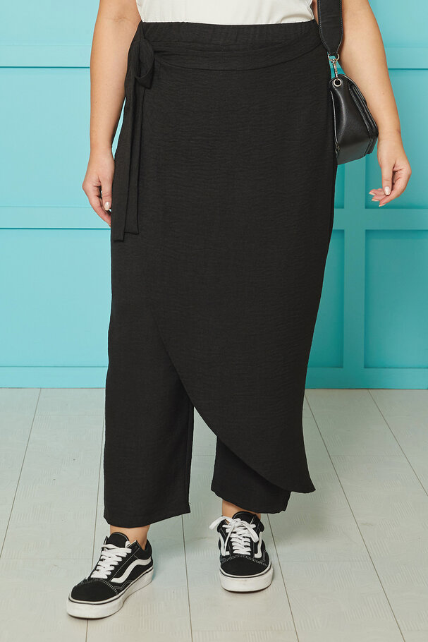 LINEN TEXTURED PAREO-STYLE TROUSERS