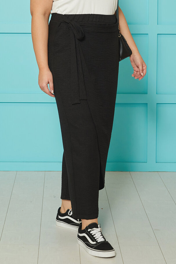 LINEN TEXTURED PAREO-STYLE TROUSERS