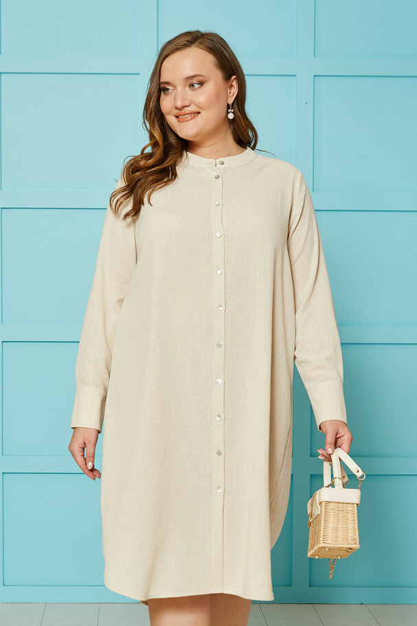 LINEN TEXTURED TUNIC SHIRT