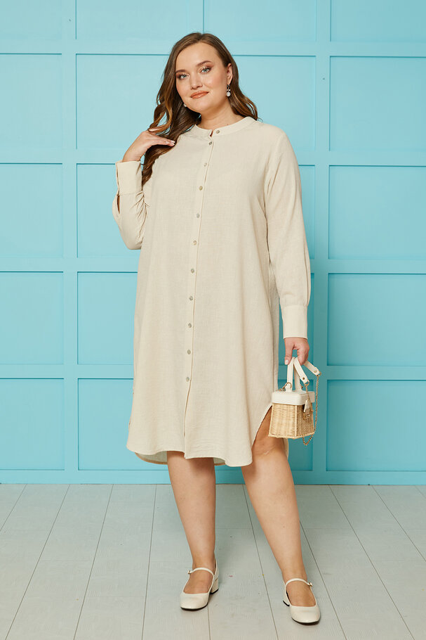 LINEN TEXTURED TUNIC SHIRT