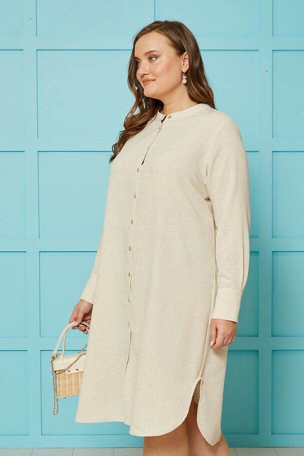 LINEN TEXTURED TUNIC SHIRT