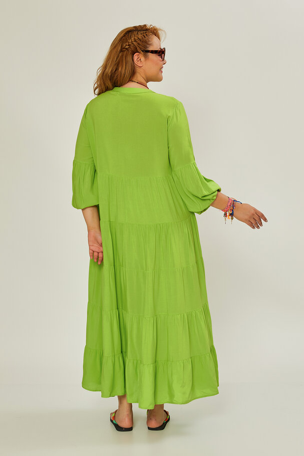 LONG PANELLED VISCOSE DRESS