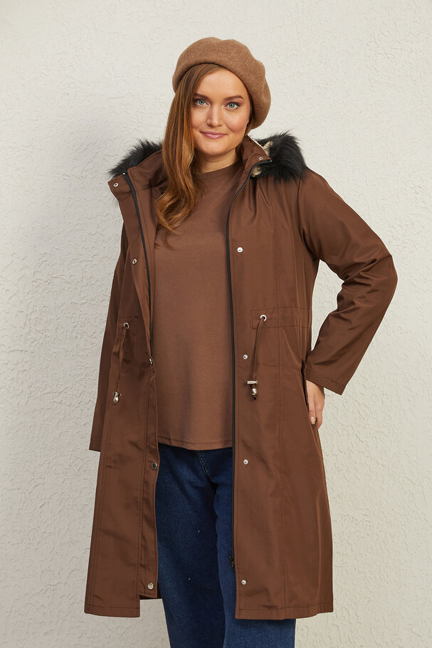 LONG PARKA WITH FLEECE LINING