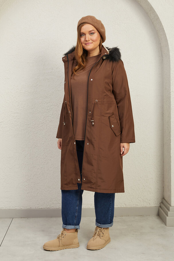 LONG PARKA WITH FLEECE LINING