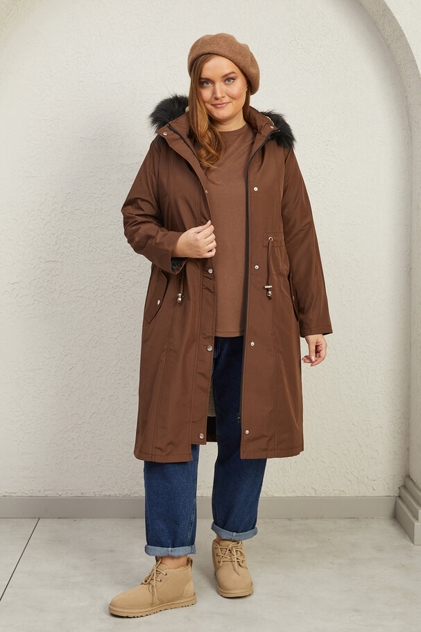 LONG PARKA WITH FLEECE LINING