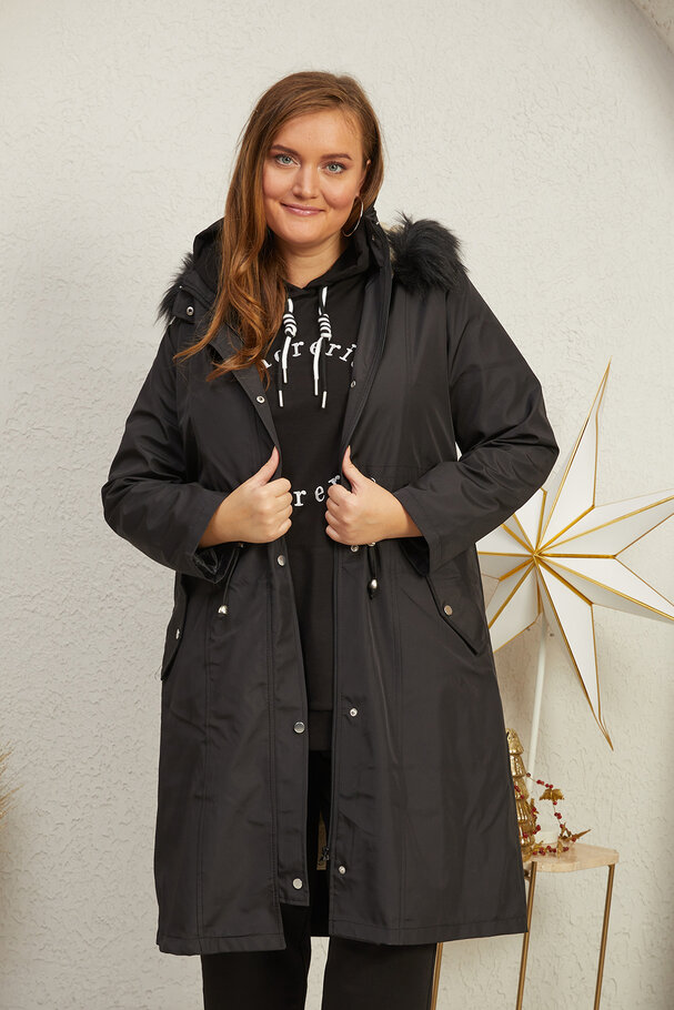 LONG PARKA WITH FLEECE LINING