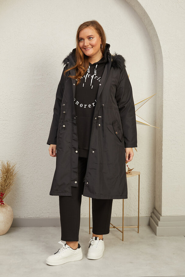 LONG PARKA WITH FLEECE LINING