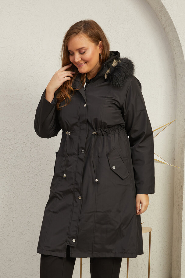 LONG PARKA WITH FLEECE LINING