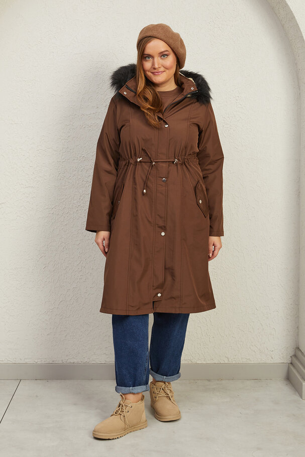 LONG PARKA WITH FLEECE LINING