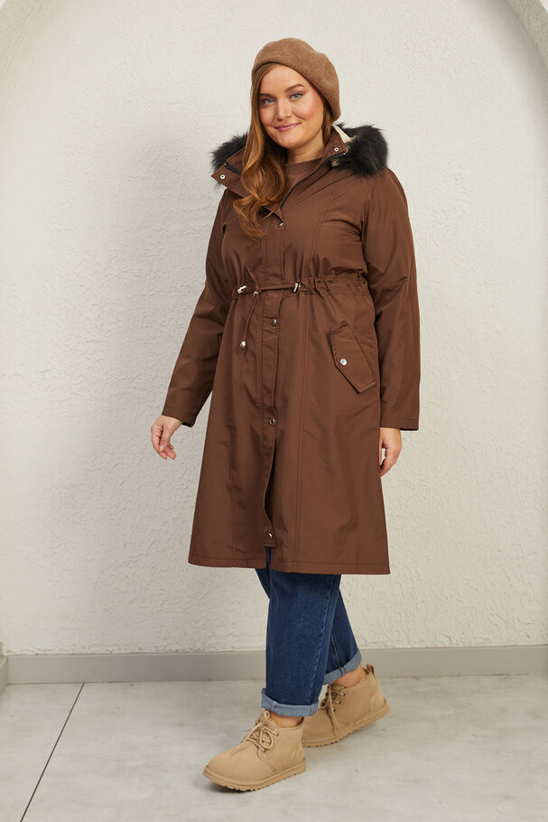 LONG PARKA WITH FLEECE LINING