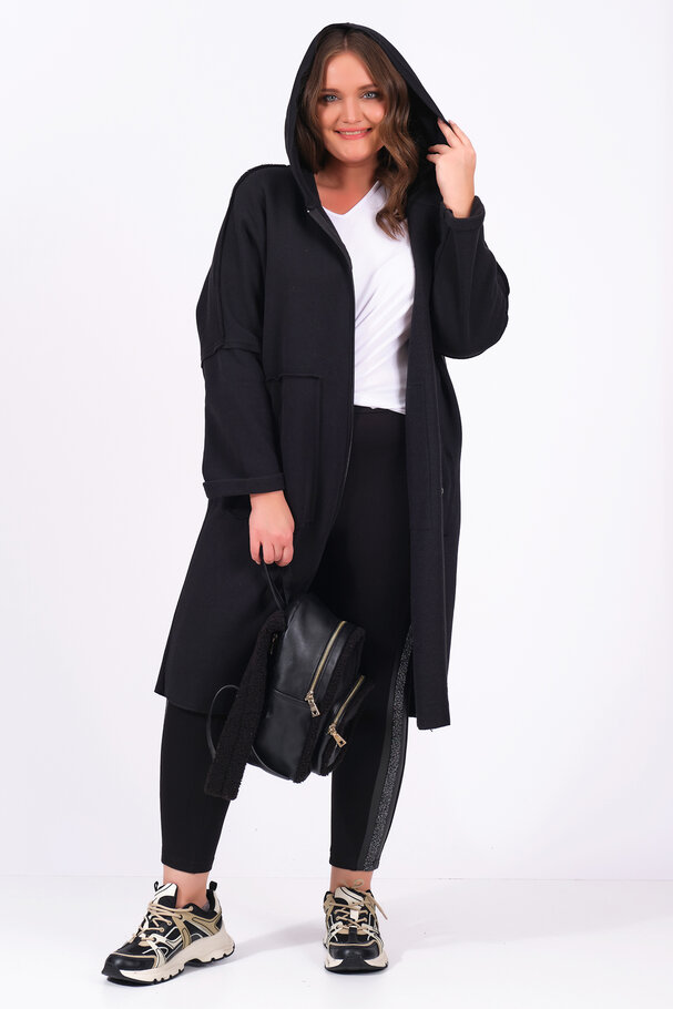 LONG HOODED CARDIGAN