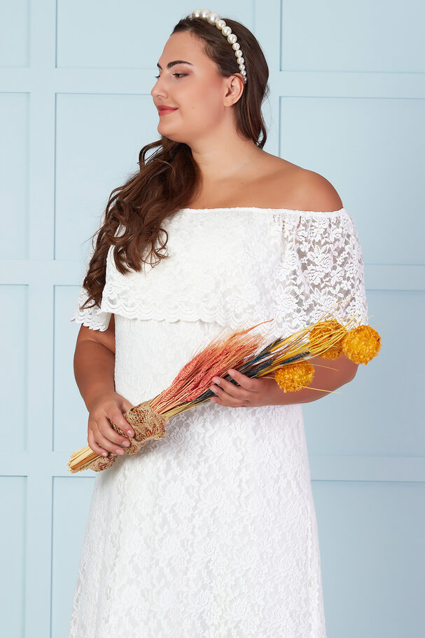 MADONNA COLLAR LACE LONG DRESS