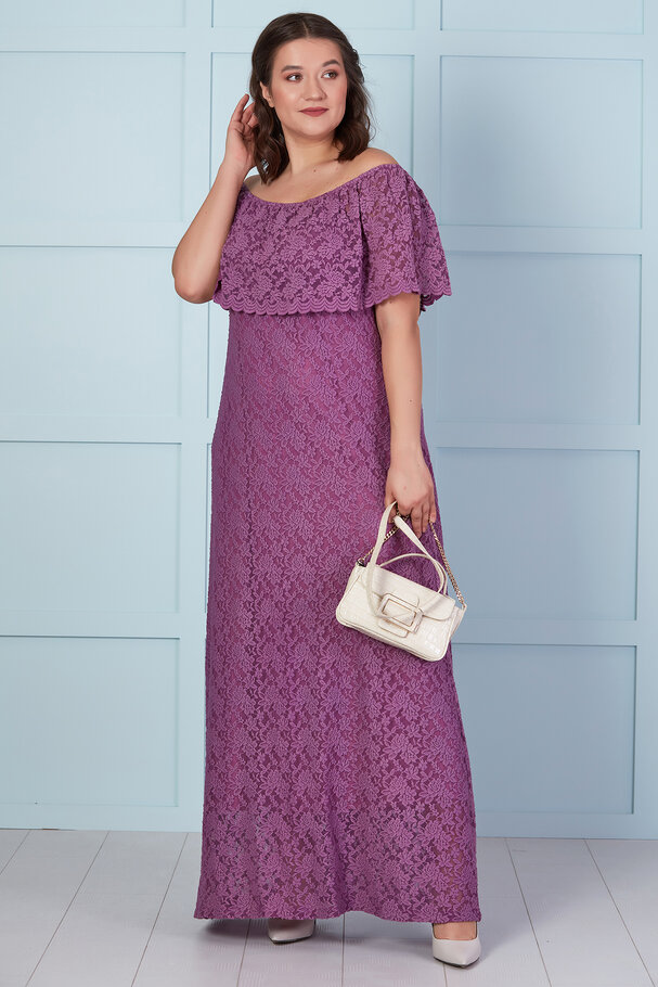 MADONNA COLLAR LACE LONG DRESS