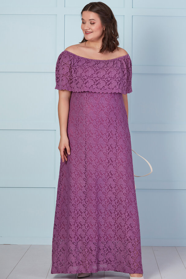 MADONNA COLLAR LACE LONG DRESS