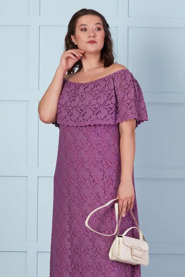 MADONNA COLLAR LACE LONG DRESS