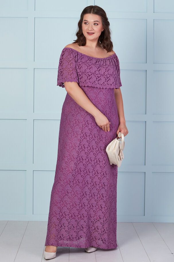 MADONNA COLLAR LACE LONG DRESS