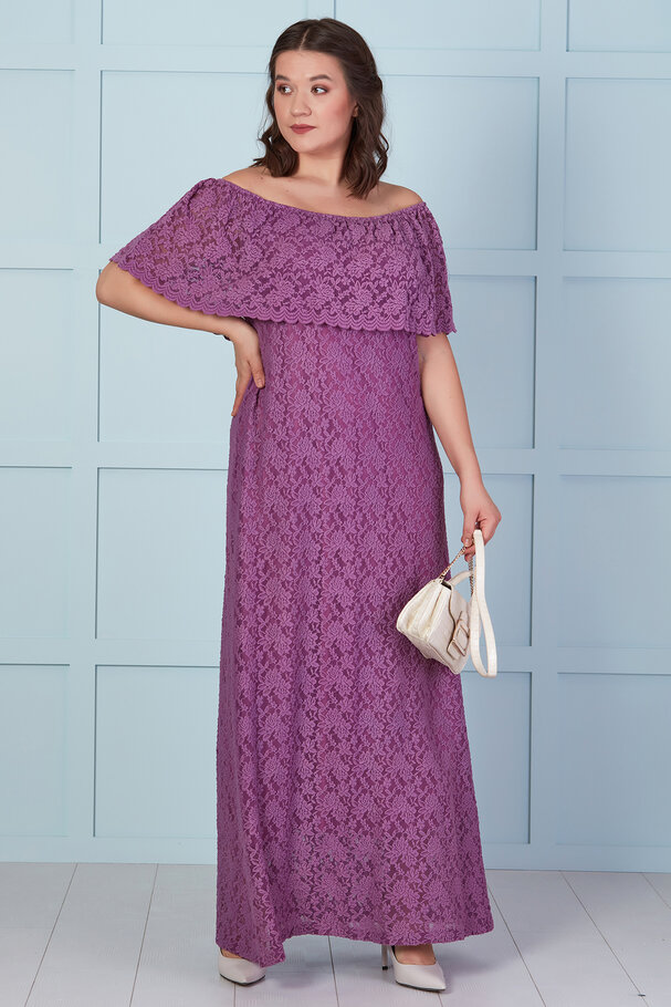 MADONNA COLLAR LACE LONG DRESS