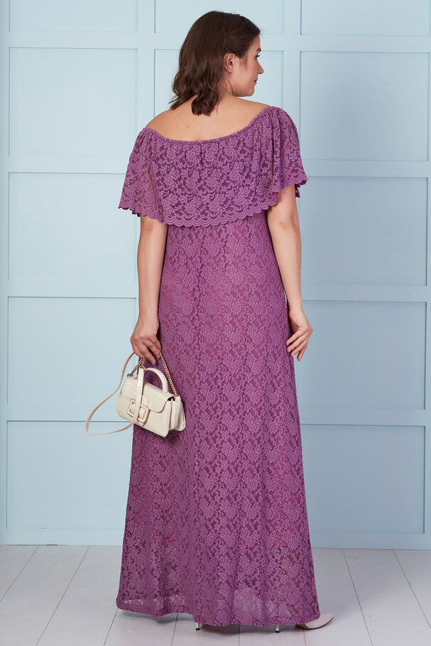 MADONNA COLLAR LACE LONG DRESS