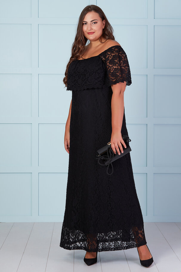 MADONNA COLLAR LACE LONG DRESS