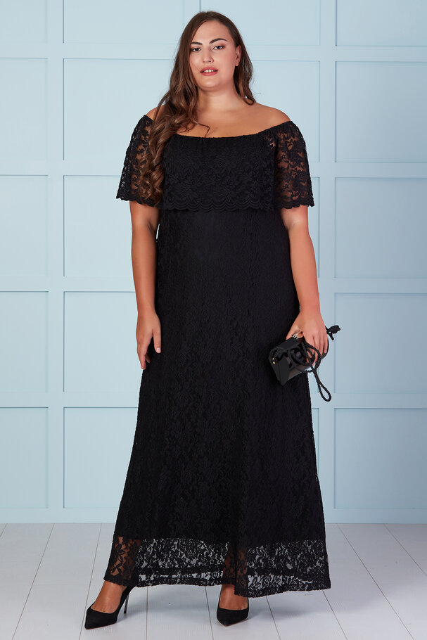 MADONNA COLLAR LACE LONG DRESS
