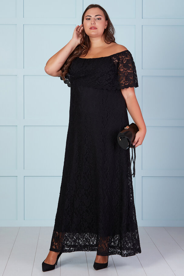 MADONNA COLLAR LACE LONG DRESS