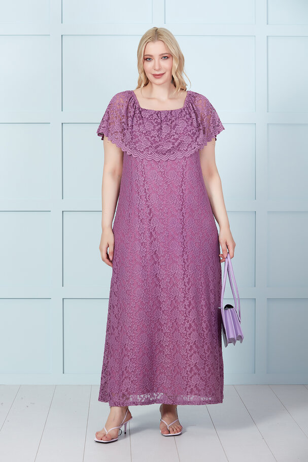 MADONNA COLLAR LACE LONG DRESS