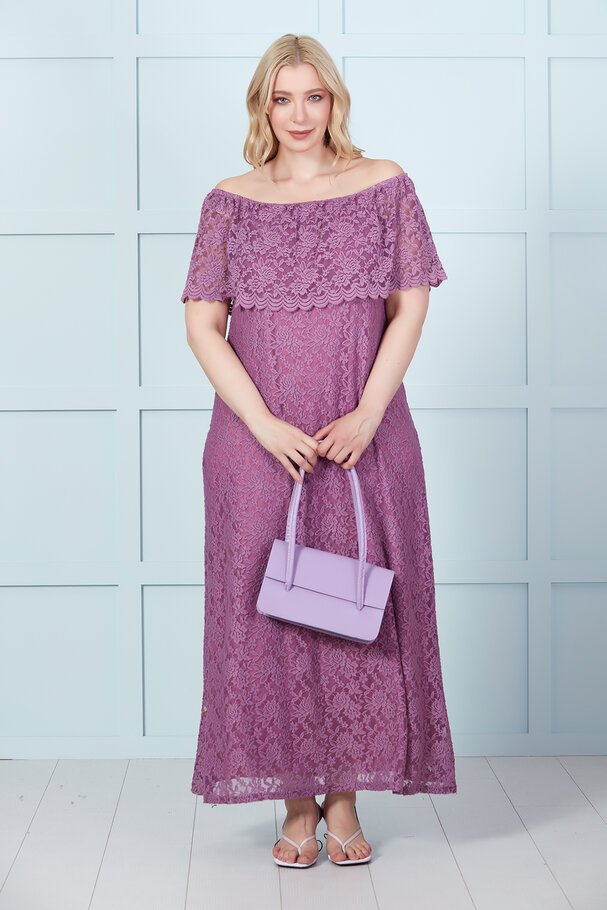 MADONNA COLLAR LACE LONG DRESS