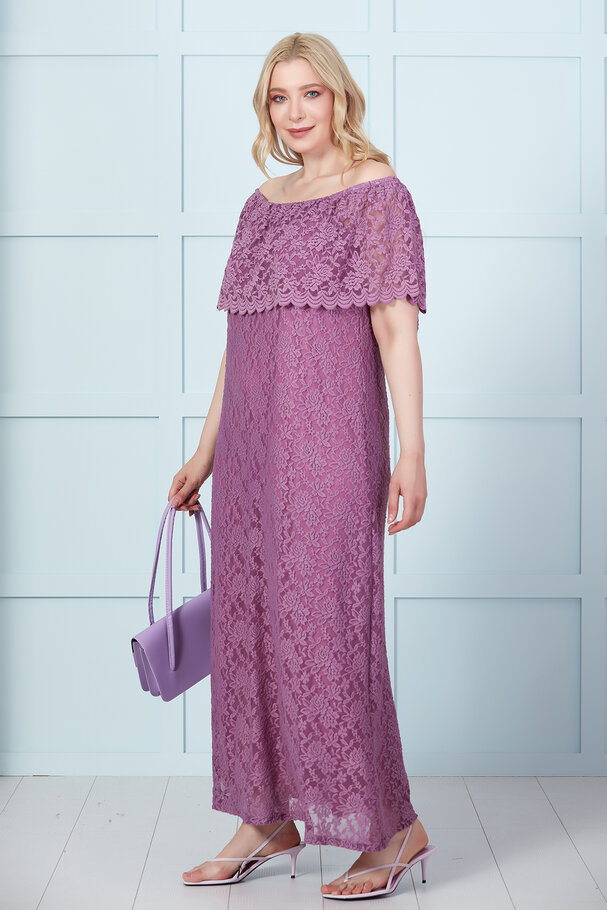 MADONNA COLLAR LACE LONG DRESS