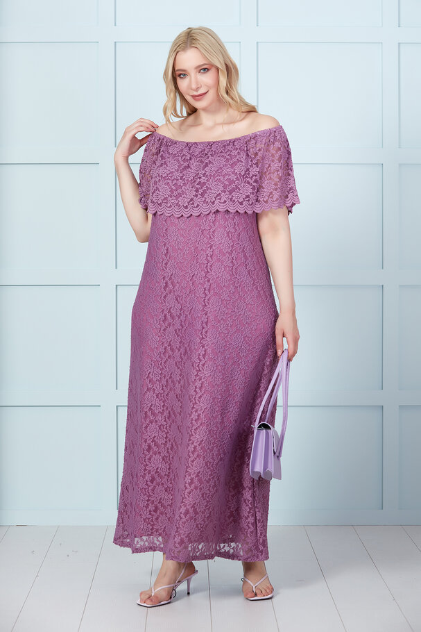 MADONNA COLLAR LACE LONG DRESS