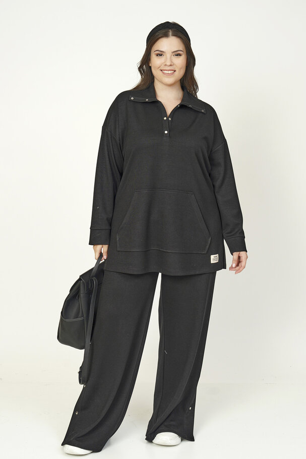 MODAL BLOUSE WITH SNAP-BUTTON COLLAR