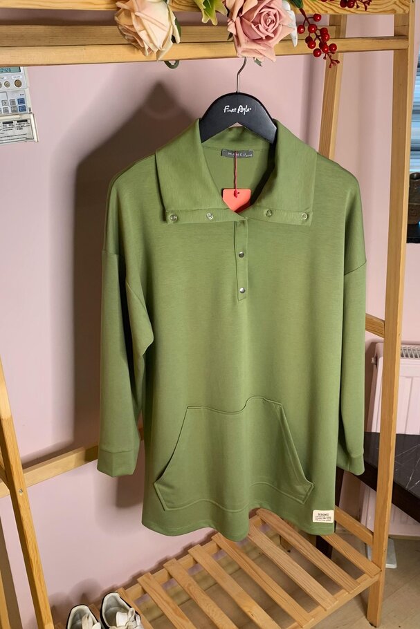 MODAL BLOUSE WITH SNAP-BUTTON COLLAR