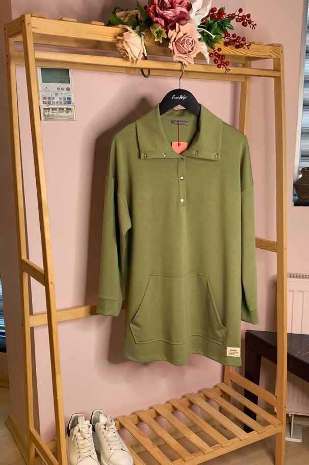 MODAL BLOUSE WITH SNAP-BUTTON COLLAR