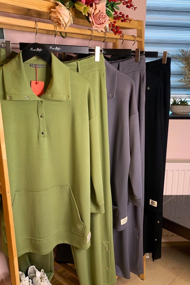 MODAL JOGGER PANTS WITH SNAP-BUTTON HEM