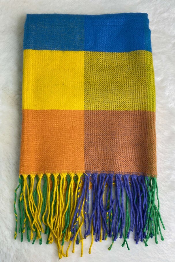 MULTICOLOURED CHECK SOFT SCARF