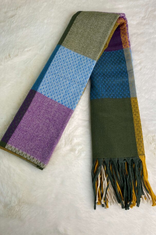 MULTICOLOURED CHECK SOFT SCARF