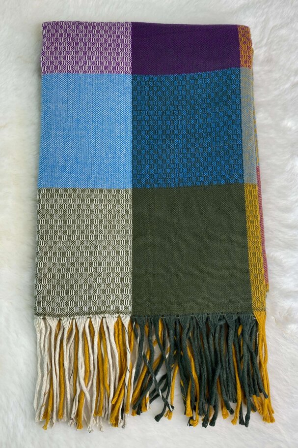 MULTICOLOURED CHECK SOFT SCARF