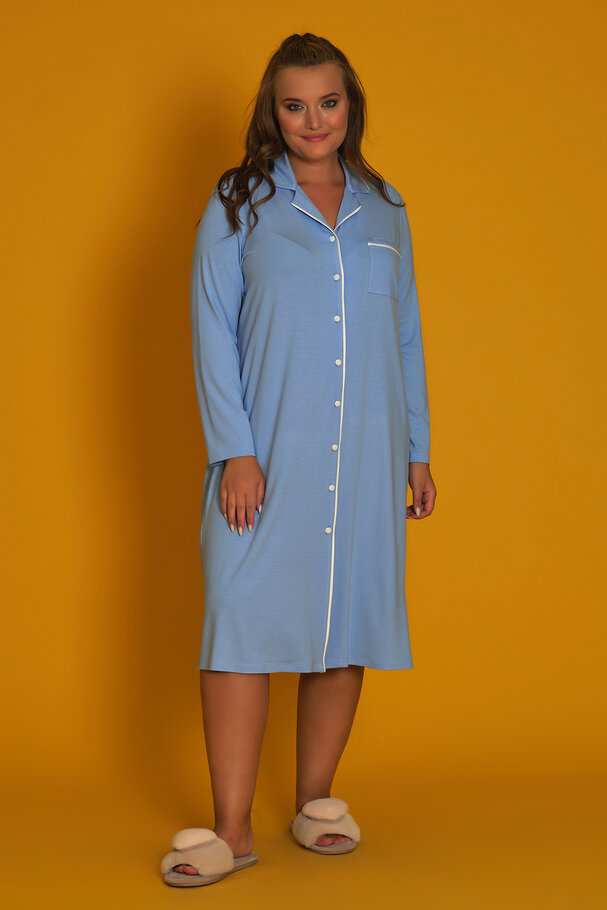 NIGHTDRESS WITH CONTRAST PIPING