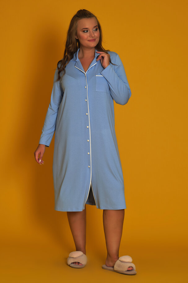 NIGHTDRESS WITH CONTRAST PIPING
