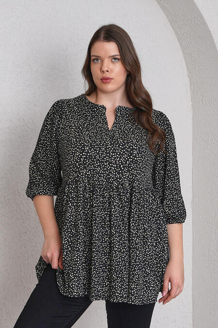 Büyük Moda - NOKTA DESENLİ BLUZ