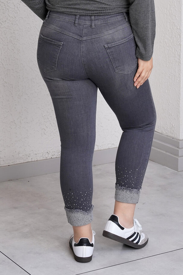 PAÇASI TAŞ DETAYLI LİKRALI PANTOLON