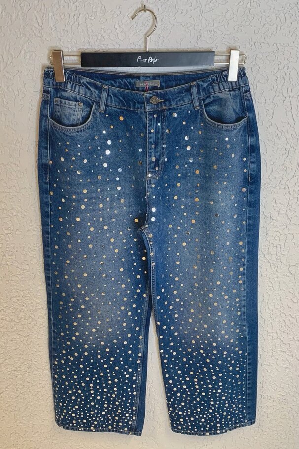 PARA TİPİ TAŞLI DÜZ KESİM JEAN