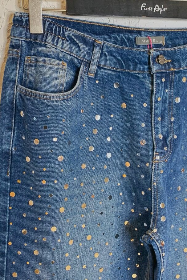 PARA TİPİ TAŞLI DÜZ KESİM JEAN