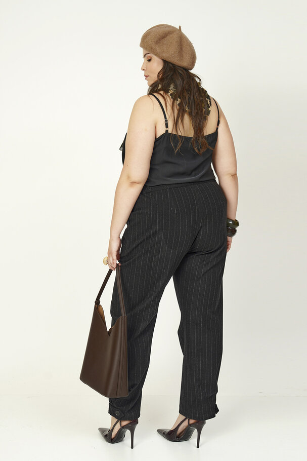 PINSTRIPE WOOL BLEND TROUSERS