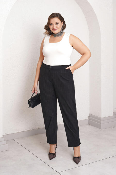 54704 - PINSTRIPE WOOL BLEND TROUSERS