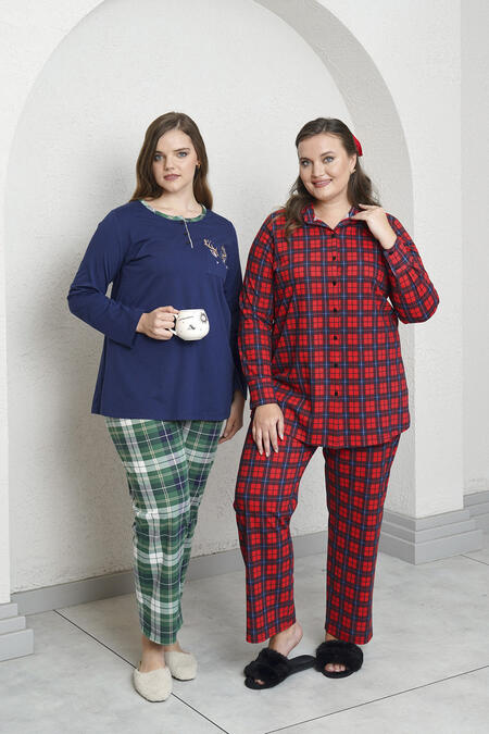 Büyük Moda - PLAID COTTON PYJAMA SET (1)