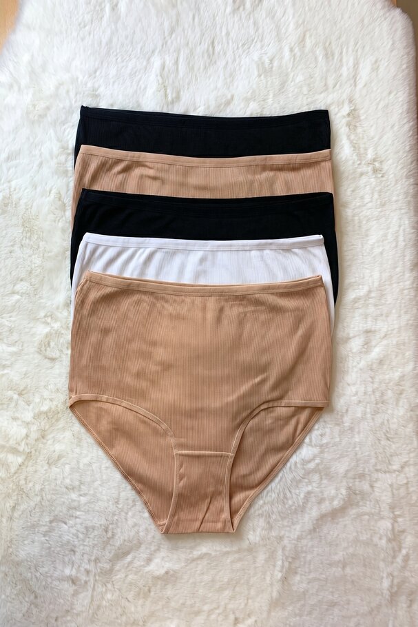 5-PACK BASIC RIBBED COTTON PANTIES