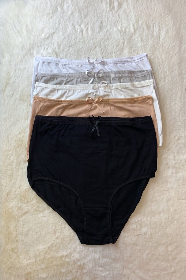 5-PACK BOW AND HEART DETAIL COTTON PANTIES