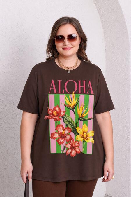 Büyük Moda - ALOHA PRINT COTTON T-SHIRT
