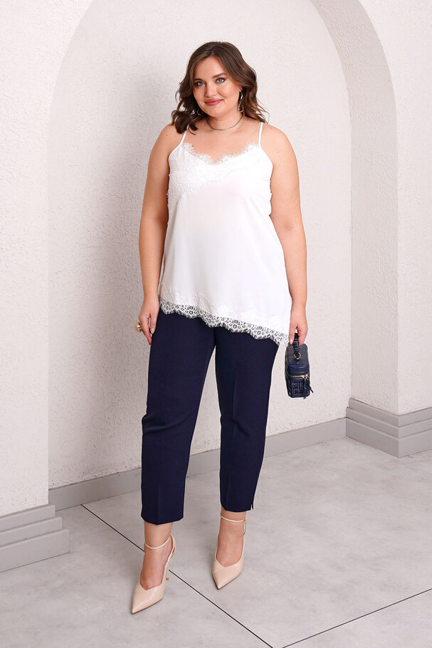 ASYMMETRIC LACE DETAIL CAMISOLE BLOUSE